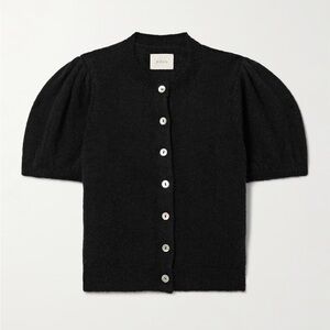 Doen Black Short-Sleeve Cardigan